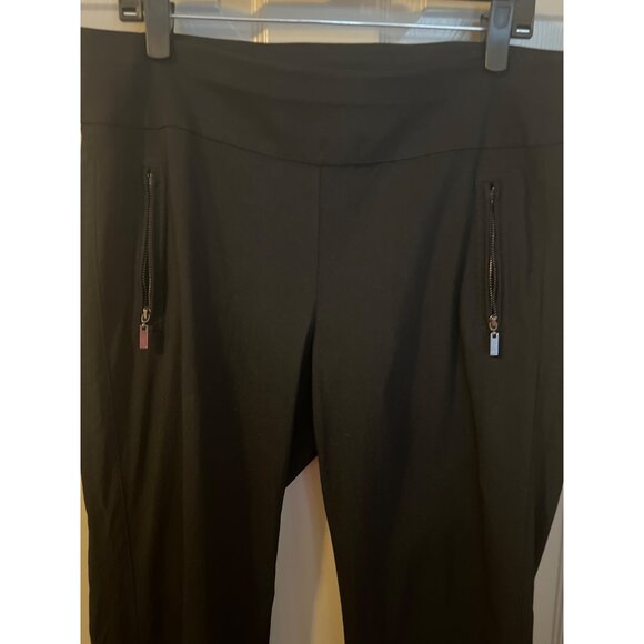 INC International Concepts Black Flare Pants Size 14 Stretch Mid Rise Faux Pocke - Picture 8 of 15